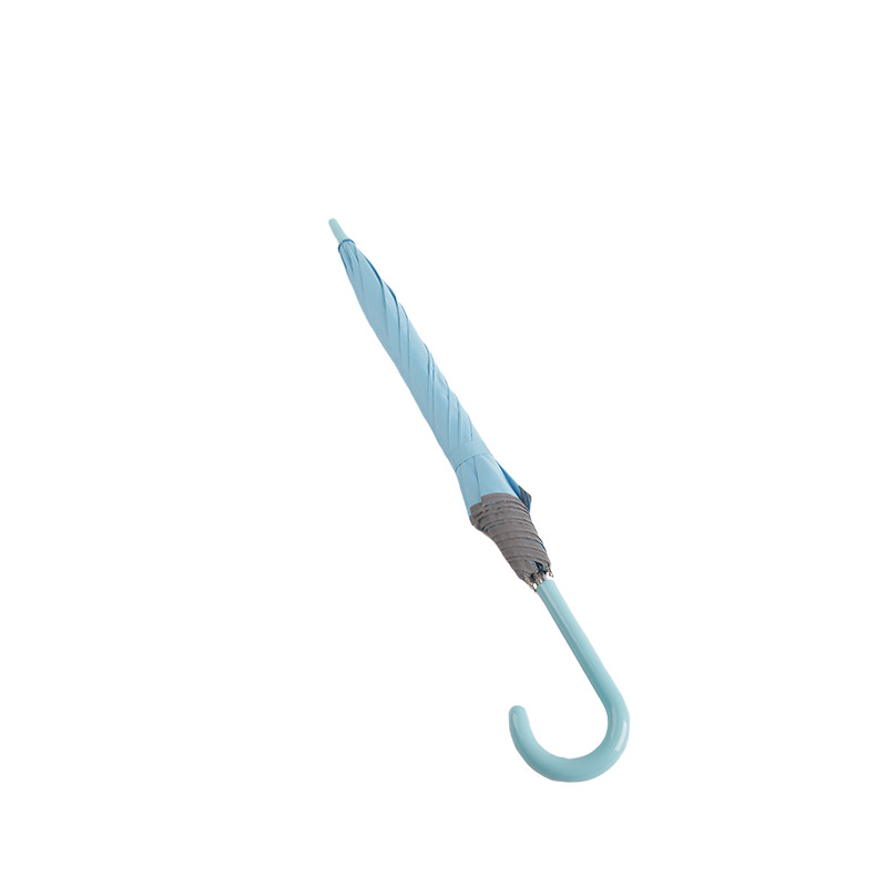 Маленький свежий светло-голубой эпонж со светоотражающей полосой Прямой зонт-0E6B0037