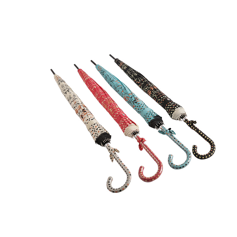 Двойной стиль кошки и эпонжа в горошек с прямым зонтом с покрытием-0E6B0118