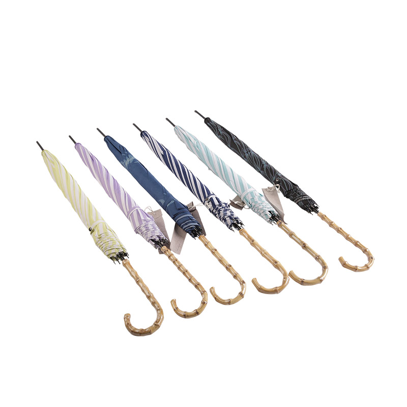 Youth Blue Stripes Pongee с прямым зонтом с УФ-покрытием-0E6B0129