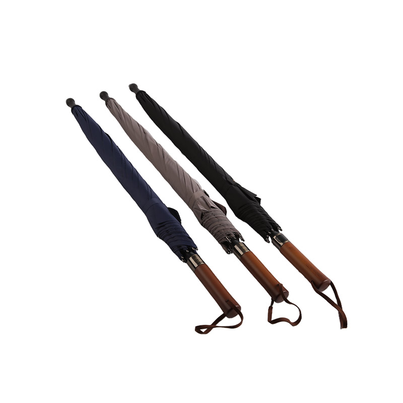 Черный элитный зонт Pongee Straight-0E6B0213