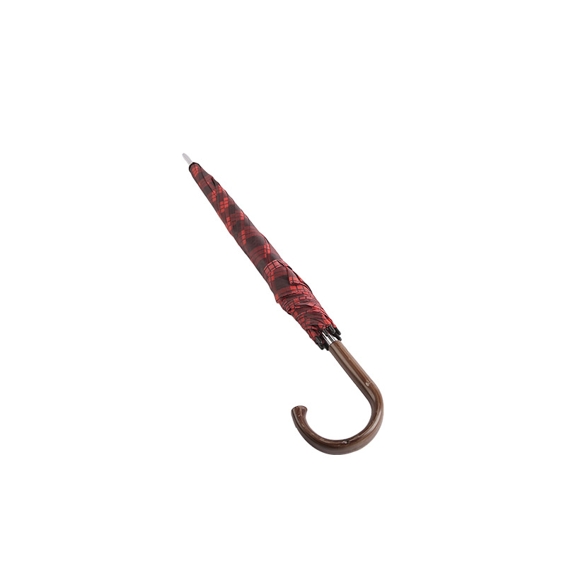 Красный клетчатый зонт Student Spirit, полиэстер, прямой зонт-0E6B0329